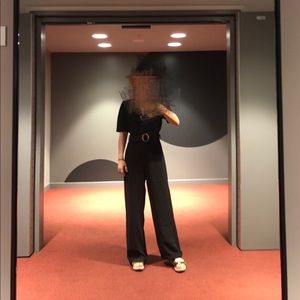 Wide legs black jump suits